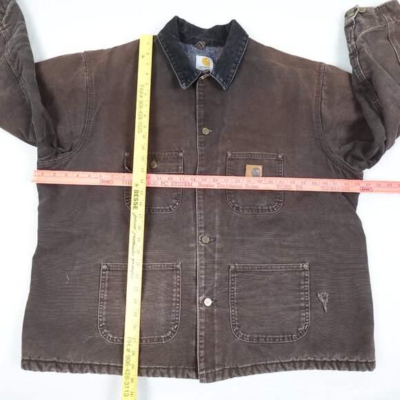Y2K Carhartt Blanket Lined Cotton Duck Chore Jacket Men's 2XL Canvas CO2 DKB - Picture 11 of 11